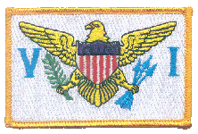 Standard Rectangle Flag Patch of Virgin Islands - 2¼x3½" embroidered Standard Rectangle Flag Patch of the Virgin Islands.<BR>Combines with our other Standard Rectangle Flag Patches for discounts.
