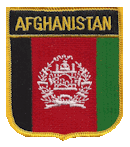 Shield Flag Patch of Afghanistan - 3x2½" embroidered Shield Flag Patch of Afghanistan.<BR>Combines with our other Shield Flag Patches for discounts.