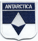 Shield Flag Patch of Antarctica (True South) - 3x2½" embroidered Shield Flag Patch of Antarctica (True South).<BR>Combines with our other Shield Flag Patches for discounts.
