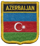 Shield Flag Patch of Azerbaijan - 3x2½" embroidered Shield Flag Patch of Azerbaijan.<BR>Combines with our other Shield Flag Patches for discounts.