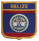 Shield Flag Patch of Belize - 3x2½" embroidered Shield Flag Patch of Belize.<BR>Combines with our other Shield Flag Patches for discounts.