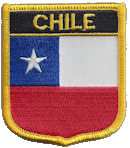 Shield Flag Patch of Chile - 3x2½" embroidered Shield Flag Patch of Chile.<BR>Combines with our other Shield Flag Patches for discounts.