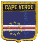 Shield Flag Patch of Cape Verde - 3x2½" embroidered Shield Flag Patch of Cape Verde.<BR>Combines with our other Shield Flag Patches for discounts.