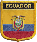 Shield Flag Patch of Ecuador - 3x2½" embroidered Shield Flag Patch of Ecuador.<BR>Combines with our other Shield Flag Patches for discounts.