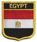Shield Flag Patch of Egypt - 3x2½" embroidered Shield Flag Patch of Egypt.<BR>Combines with our other Shield Flag Patches for discounts.
