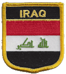 Shield Flag Patch of Iraq - 3x2½" embroidered Shield Flag Patch of Iraq.<BR>Combines with our other Shield Flag Patches for discounts.