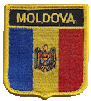 Shield Flag Patch of Moldova - 3x2½" embroidered Shield Flag Patch of Moldova.<BR>Combines with our other Shield Flag Patches for discounts.