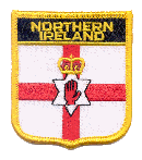 Shield Flag Patch of Northern Ireland - 3x2½" embroidered Shield Flag Patch of Northern Ireland (Ulster Banner).<BR>Combines with our other Shield Flag Patches for discounts.