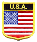 Shield Flag Patch of United States - 3x2½" embroidered Shield Flag Patch of the United States.<BR>Combines with our other Shield Flag Patches for discounts.