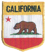 Shield Flag Patch of State of California - 3½x3" embroidered Shield Flag Patch of the State of California.<BR>Combines with our other State Shield Patches for discounts.