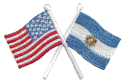 Crossed Flag Patch of US & Argentina - 2x3¾" embroidered Crossed Flag Patch of US & Argentina<BR>Combines with our other Crossed Flag Patches for discounts.