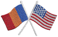 Crossed Flag Patch of US & Chad - 2x3¾" embroidered Crossed Flag Patch of US & Chad<BR>Combines with our other Crossed Flag Patches for discounts.