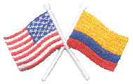 Crossed Flag Patch of US & Colombia - 2x3¾" embroidered Crossed Flag Patch of US & Colombia<BR>Combines with our other Crossed Flag Patches for discounts.