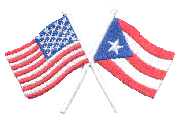 Crossed Flag Patch of US & Puerto Rico - 2x3¾" embroidered Crossed Flag Patch of US & Puerto Rico<BR>Combines with our other Crossed Flag Patches for discounts.