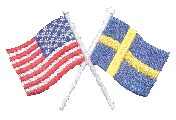 Crossed Flag Patch of US & Sweden - 2x3¾" embroidered Crossed Flag Patch of US & Sweden<BR>Combines with our other Crossed Flag Patches for discounts.